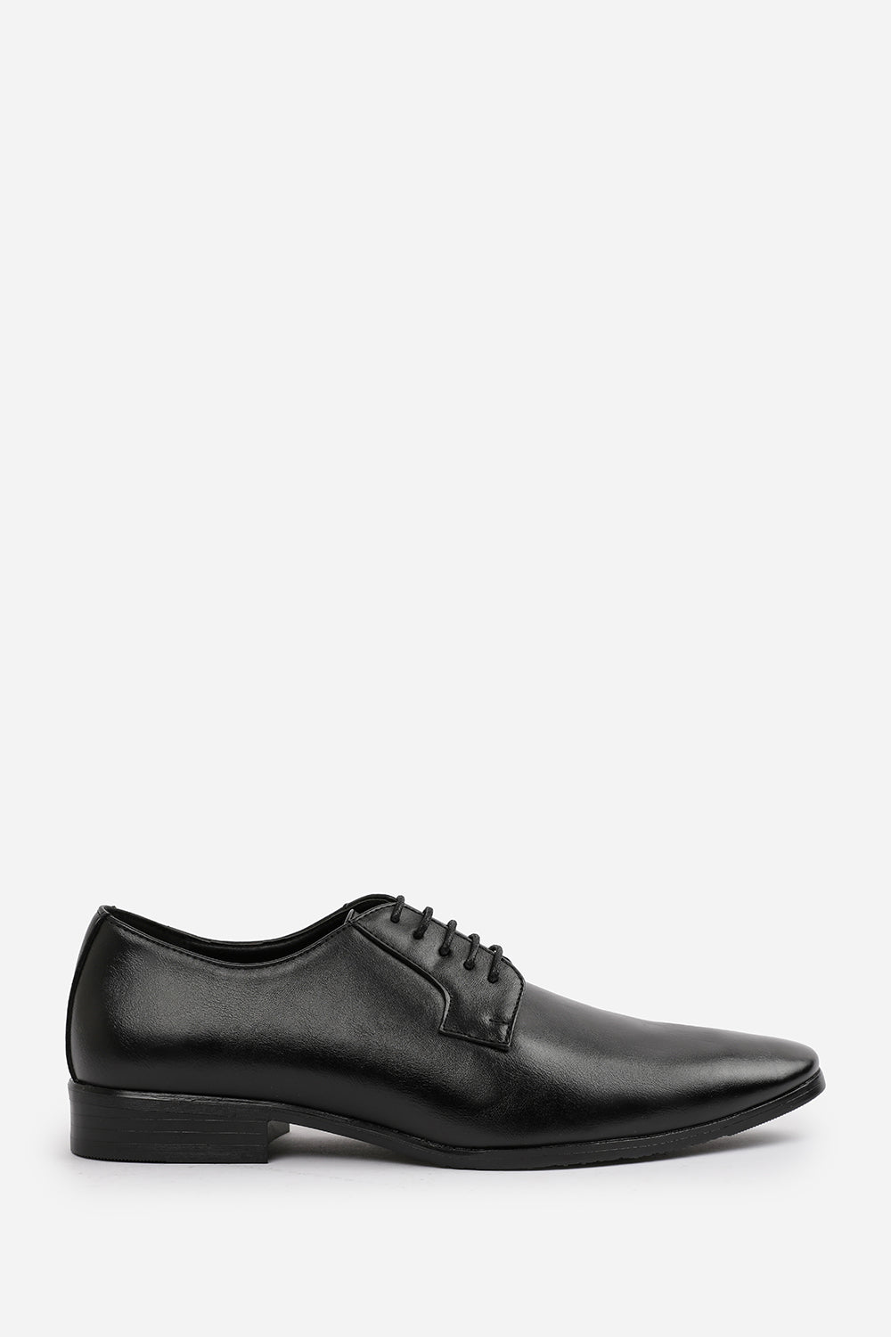 DAVID LACE UP DERBY FORMAL DRESS WORK SHOES IN BLACK FAUX LEATHER