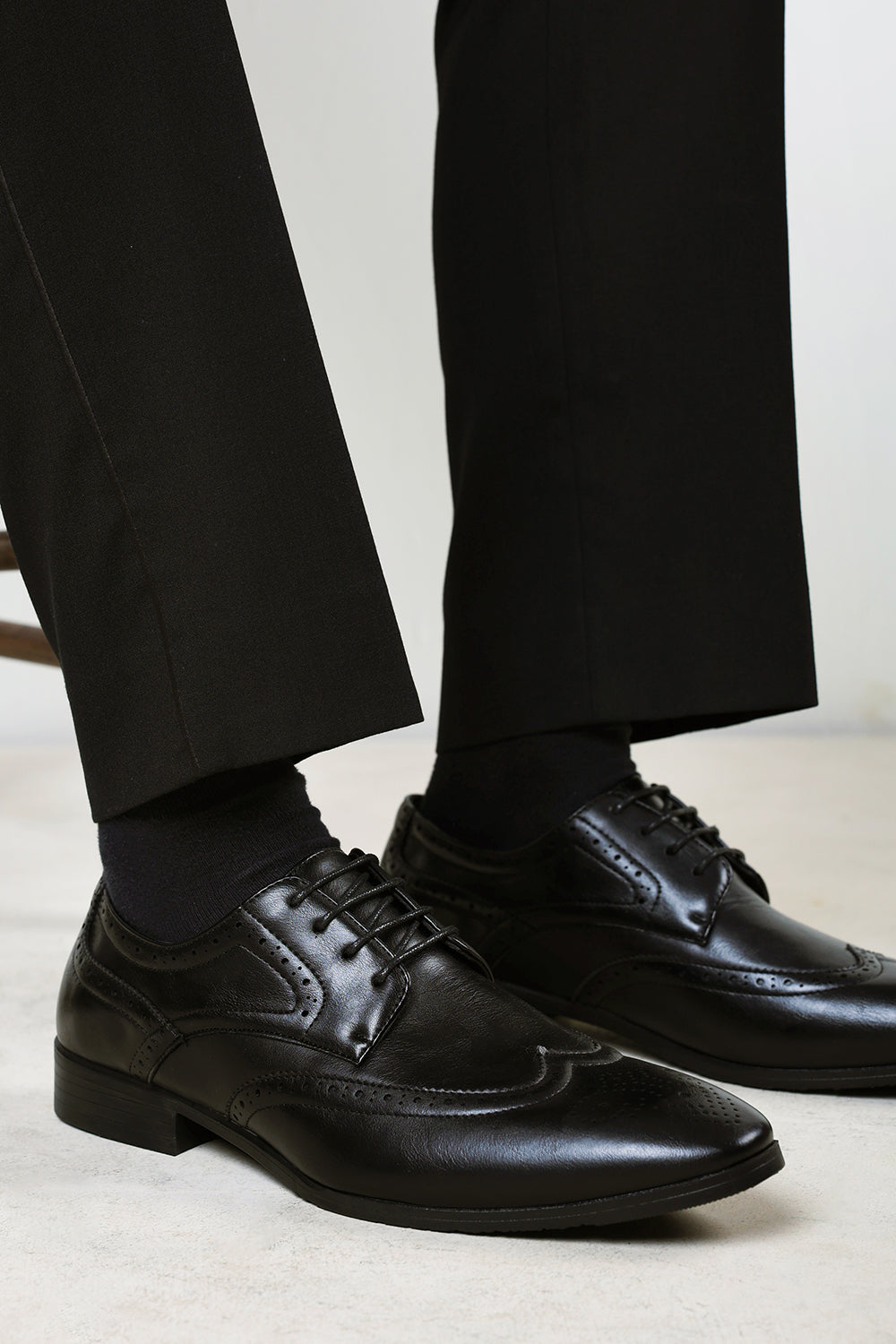 Chris Black Faux Leather Derby Lace Up Brogue Shoes