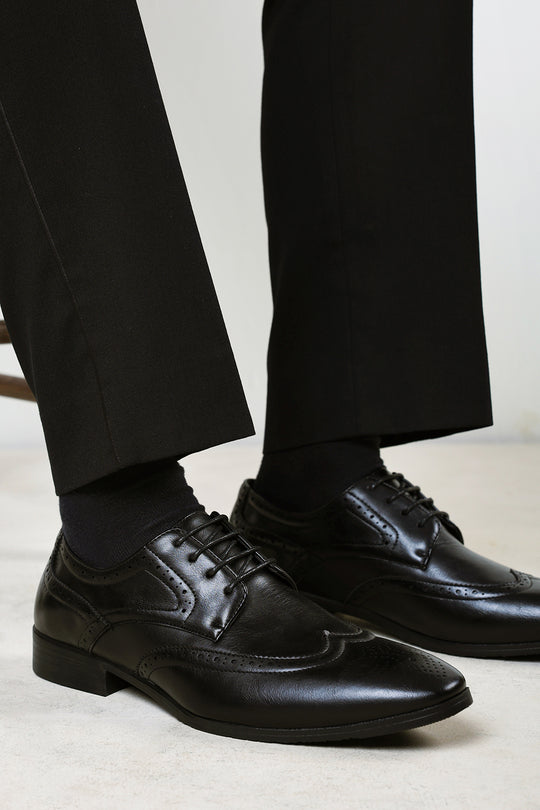 Chris Black Faux Leather Derby Lace Up Brogue Shoes