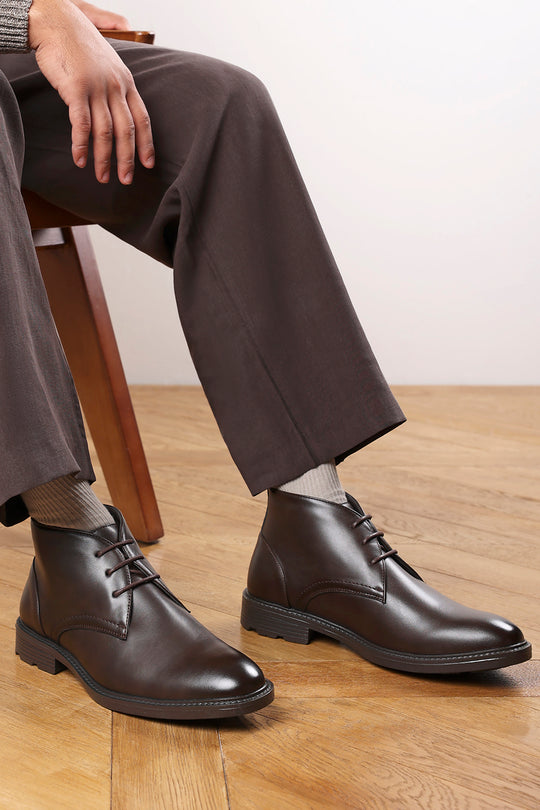 Blake Lace Up Ankle Boots in Dark Brown