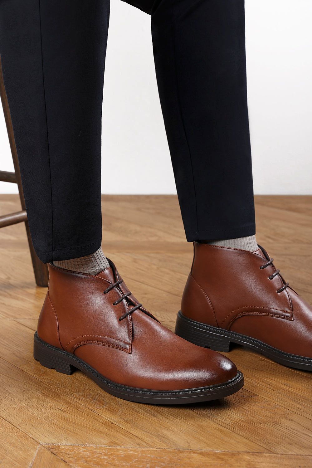 Blake Lace Up Ankle Boots in Tan