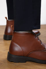 Blake Lace Up Ankle Boots in Tan