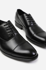 TOMMY OXFORD LACE UP WORK DRESS SHOES IN BLACK