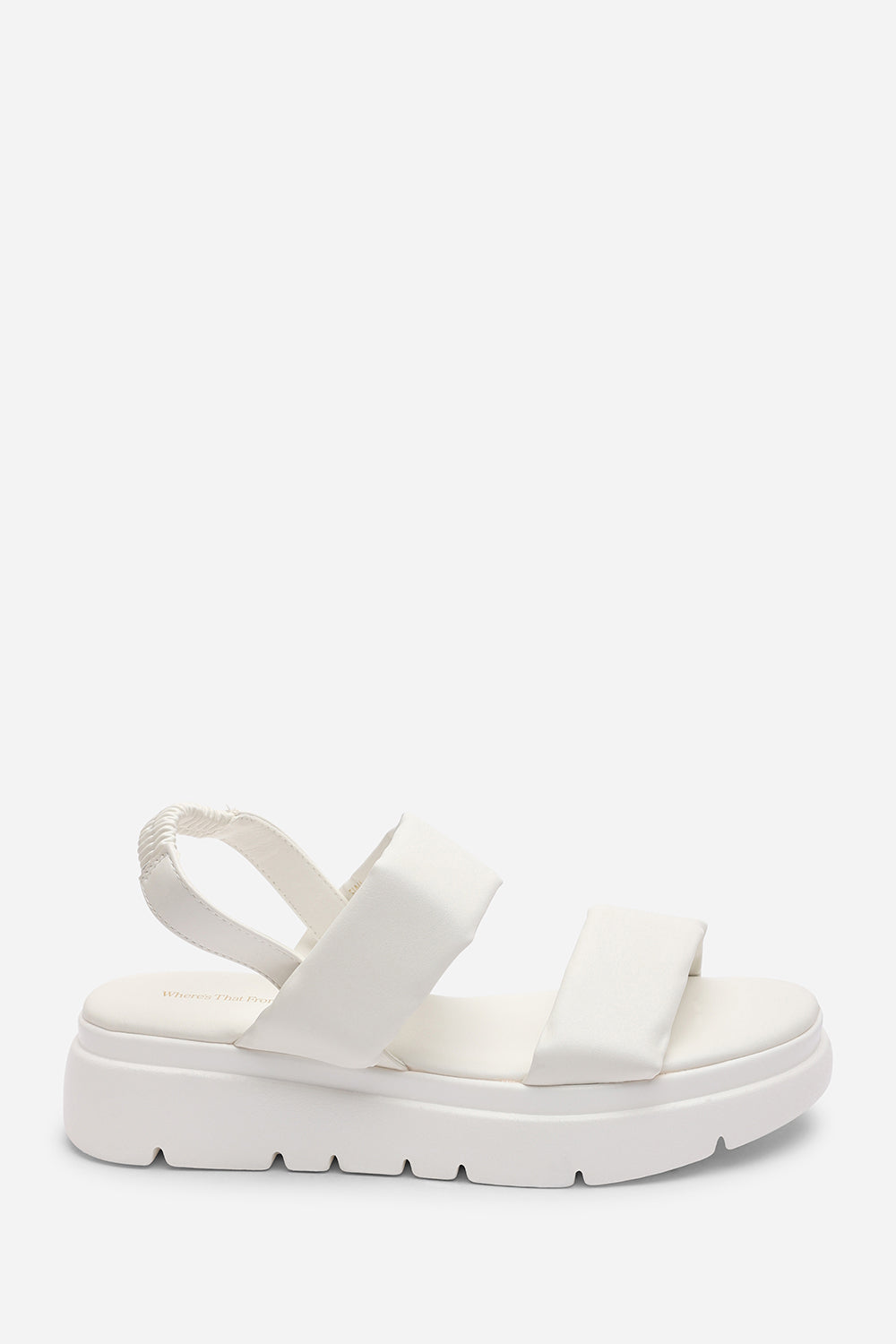 Ravora White Chunky Platform Double Strap Sandals