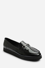 Orixa Wide Fit Girl's School Shoe Snaffle Detail Hardware Trim Loafers