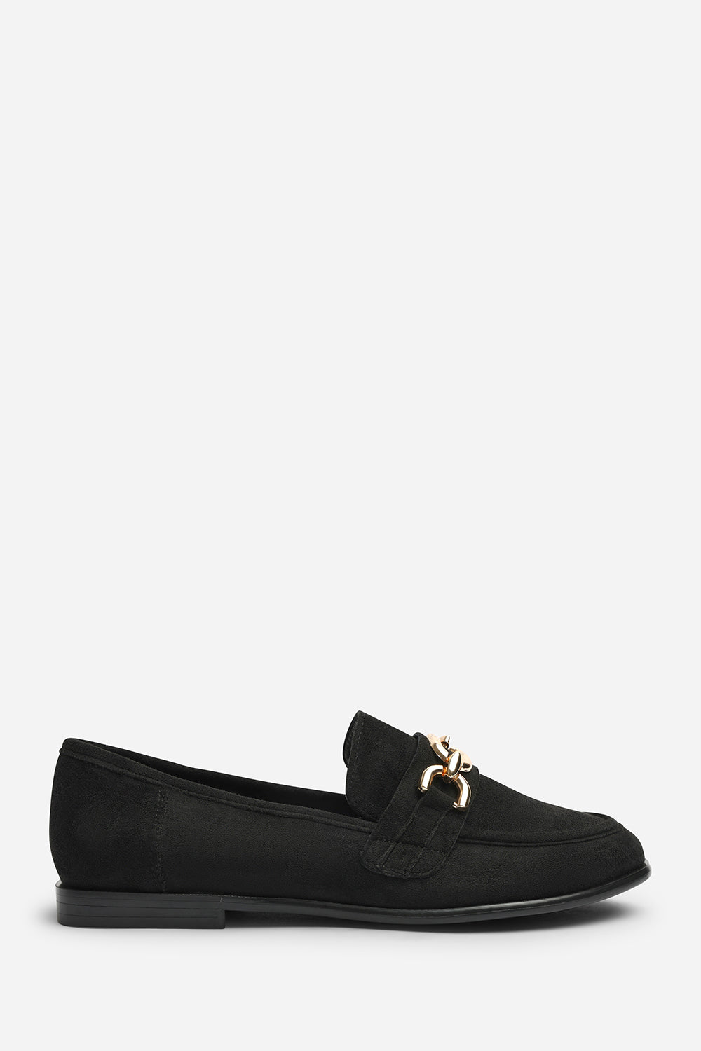 Orelis Wide Fit Girl's School Shoe Chain Trim Detail Flat Loafers