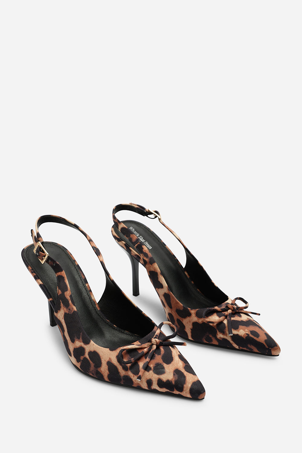 Pavelle Leopard Satin Bow Detail Court Shoes