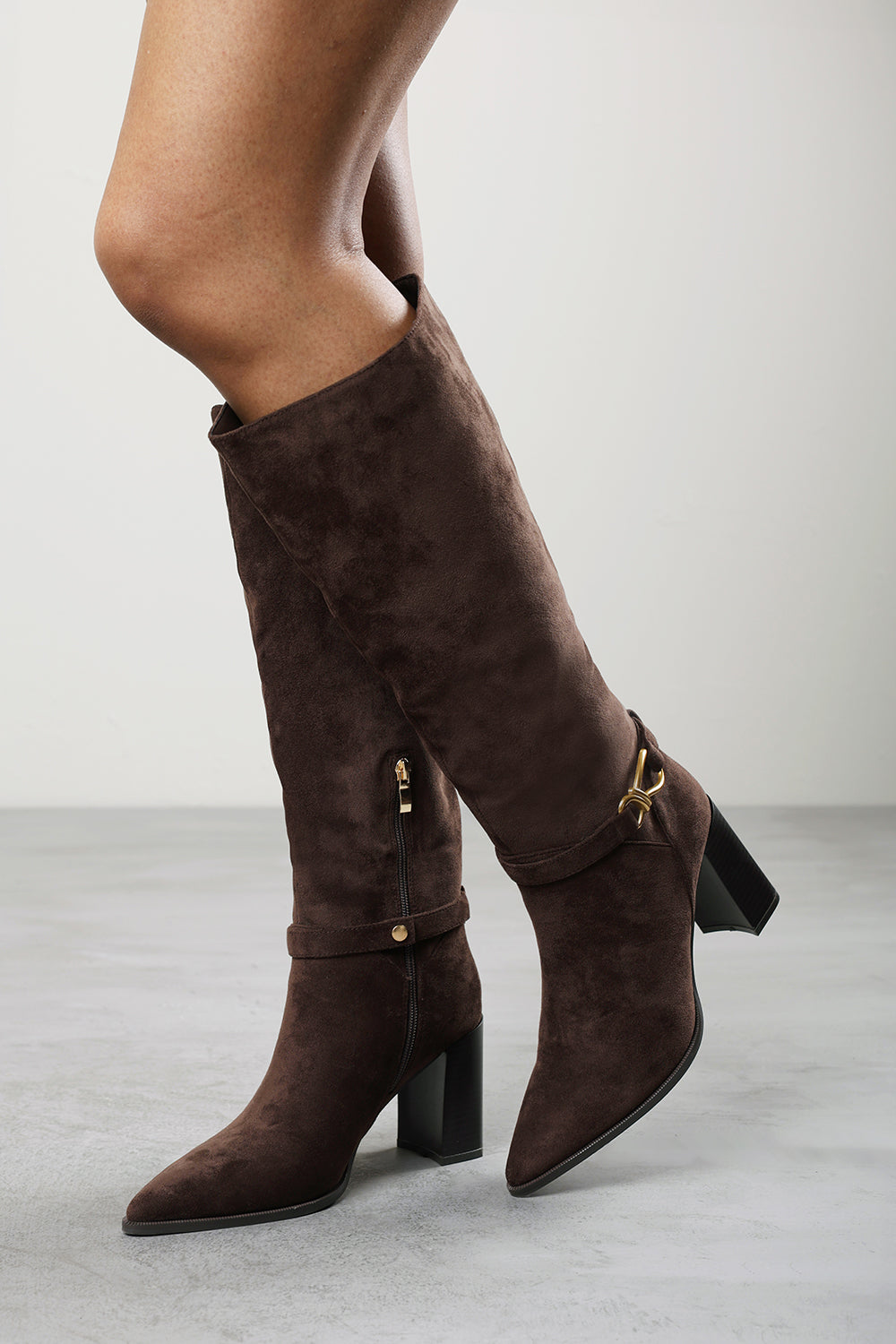 Winona Knot Trim Detail Knee High Boots