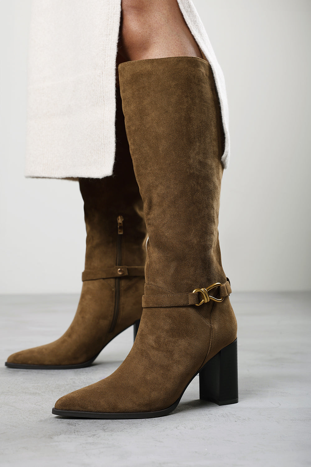 Winona Knot Trim Detail Knee High Boots