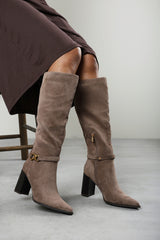 Winona Knot Trim Detail Knee High Boots