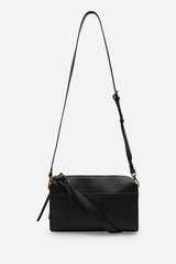 Dune Black Faux Leather Structured Mini Shoulder Bag