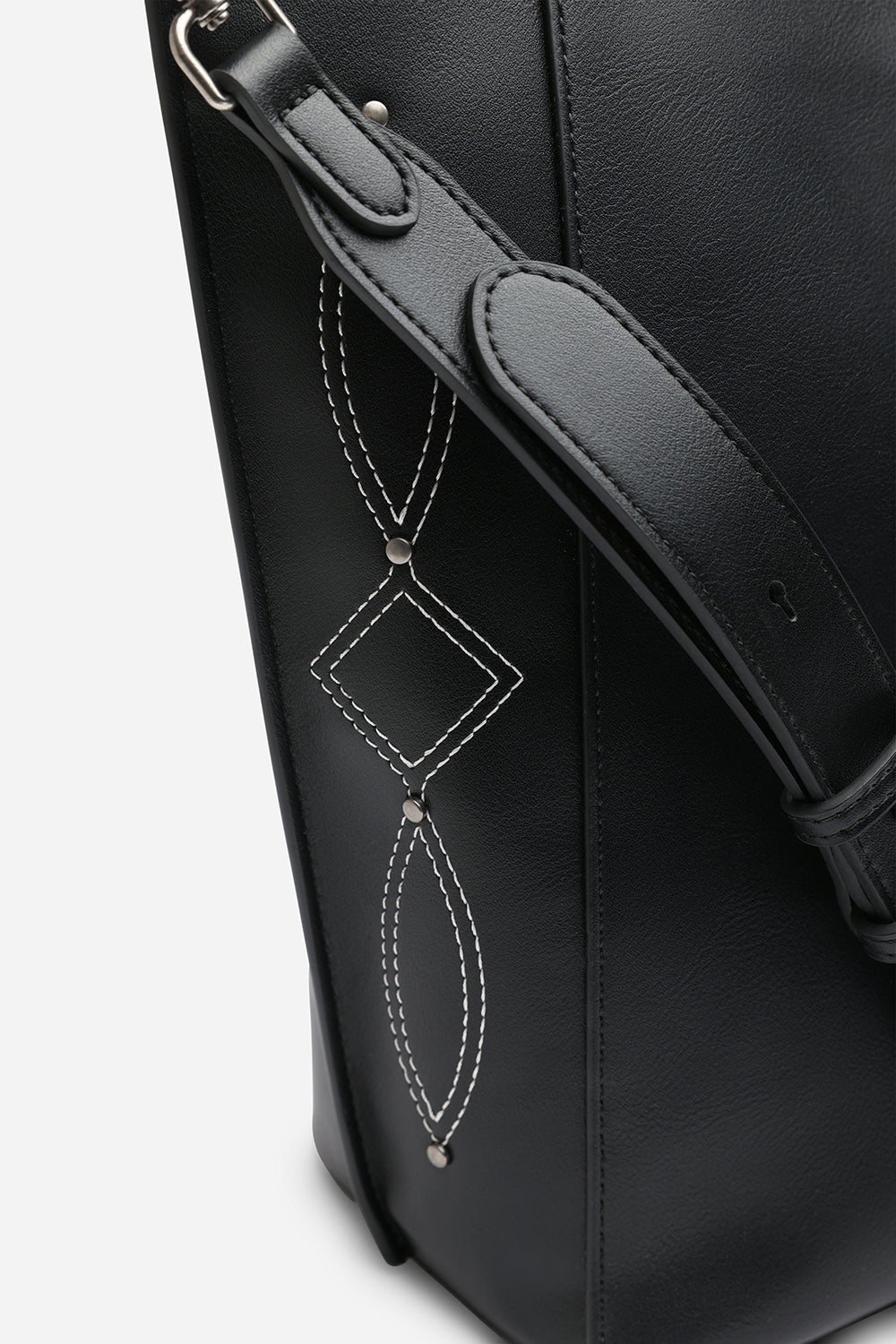 Kelp Black PU Tote Handbag for Women with Minimal Stitch Detail