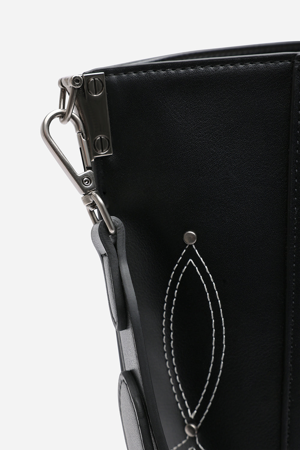 Kelp Black PU Tote Handbag for Women with Minimal Stitch Detail