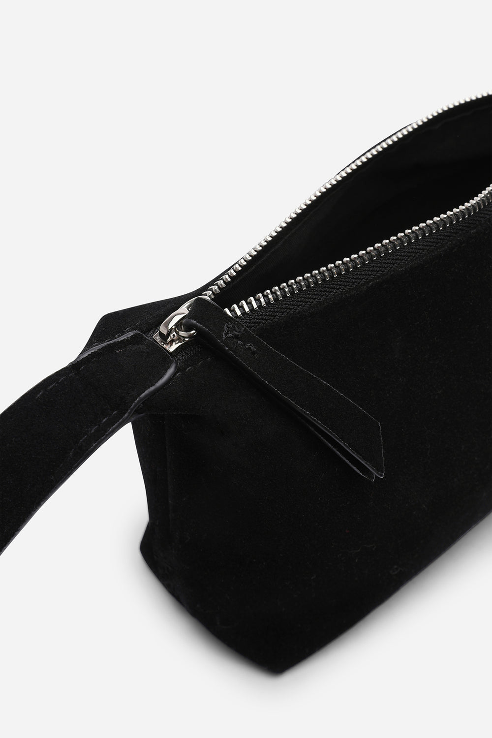 Caramel Suede Finish Sling Handbag with Adjustable Shoulder Strap in Black