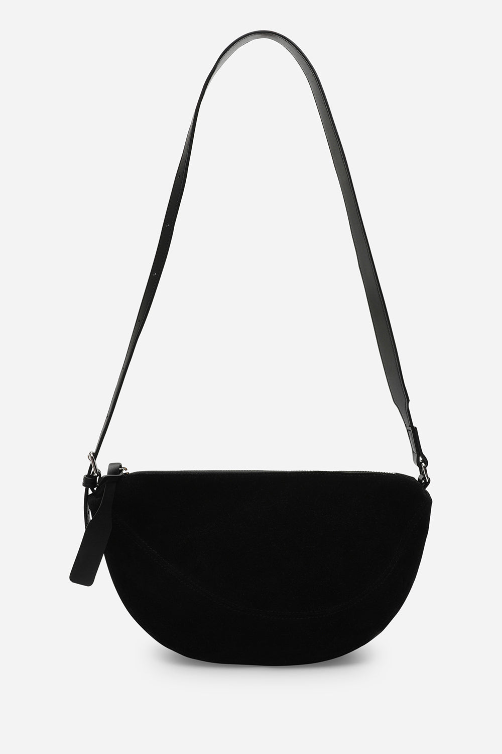 Cloud Black Suede Crossbody Shoulder Bag