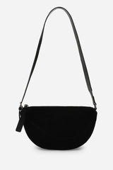 Cloud Black Suede Crossbody Shoulder Bag