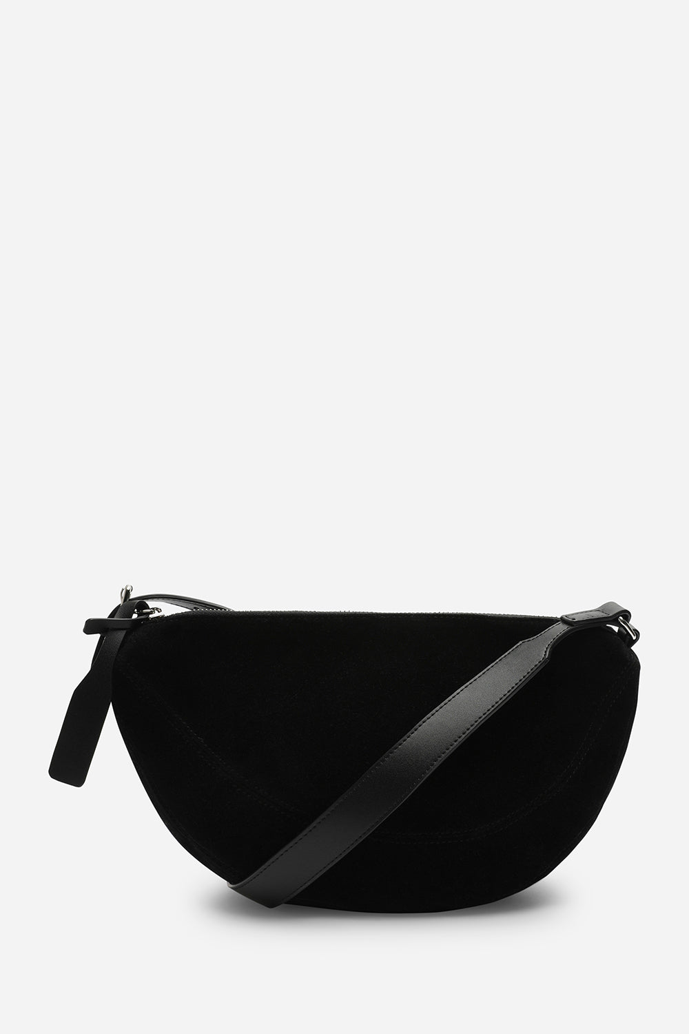 Cloud Black Suede Crossbody Shoulder Bag