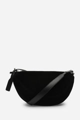 Cloud Black Suede Crossbody Shoulder Bag