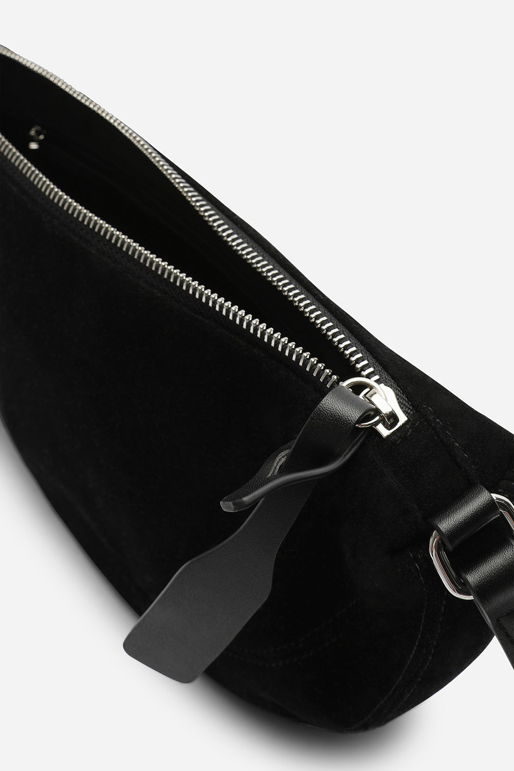 Cloud Black Suede Crossbody Shoulder Bag