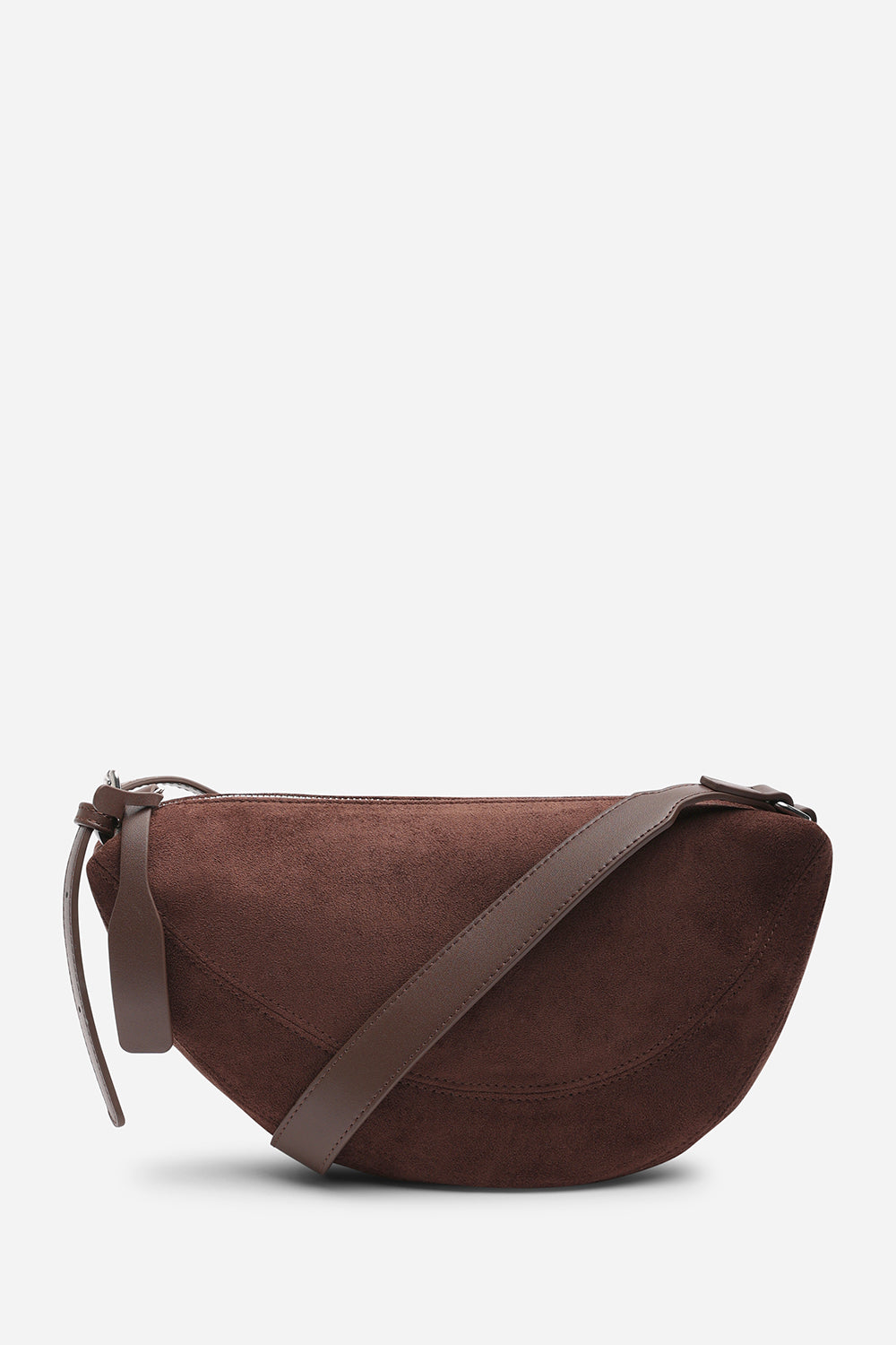 Cloud Dark Brown Suede Crossbody Shoulder Bag