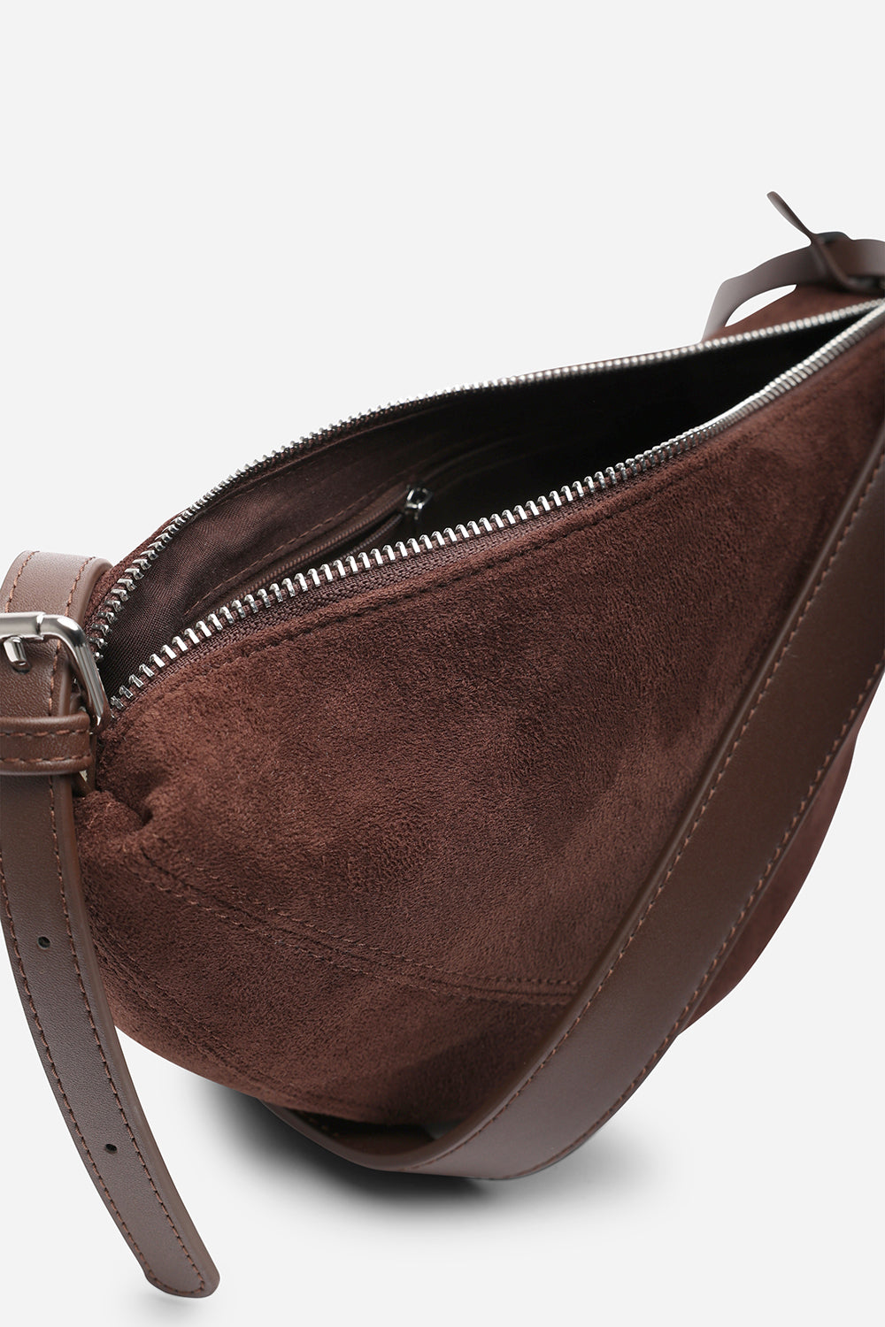 Cloud Dark Brown Suede Crossbody Shoulder Bag