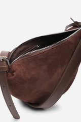 Cloud Dark Brown Suede Crossbody Shoulder Bag