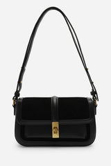 Helyra Black Shoulder Bag with Gold Detail Twist Lock Closure