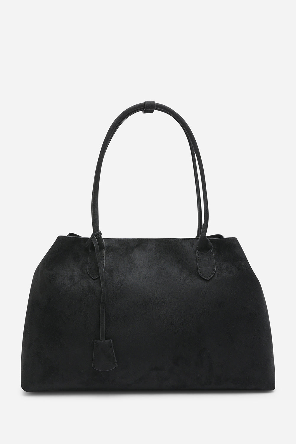 Drift Black Suede Slouchy Shoulder Tote Bag