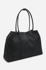 Drift Black Suede Slouchy Shoulder Tote Bag