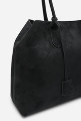 Drift Black Suede Slouchy Shoulder Tote Bag