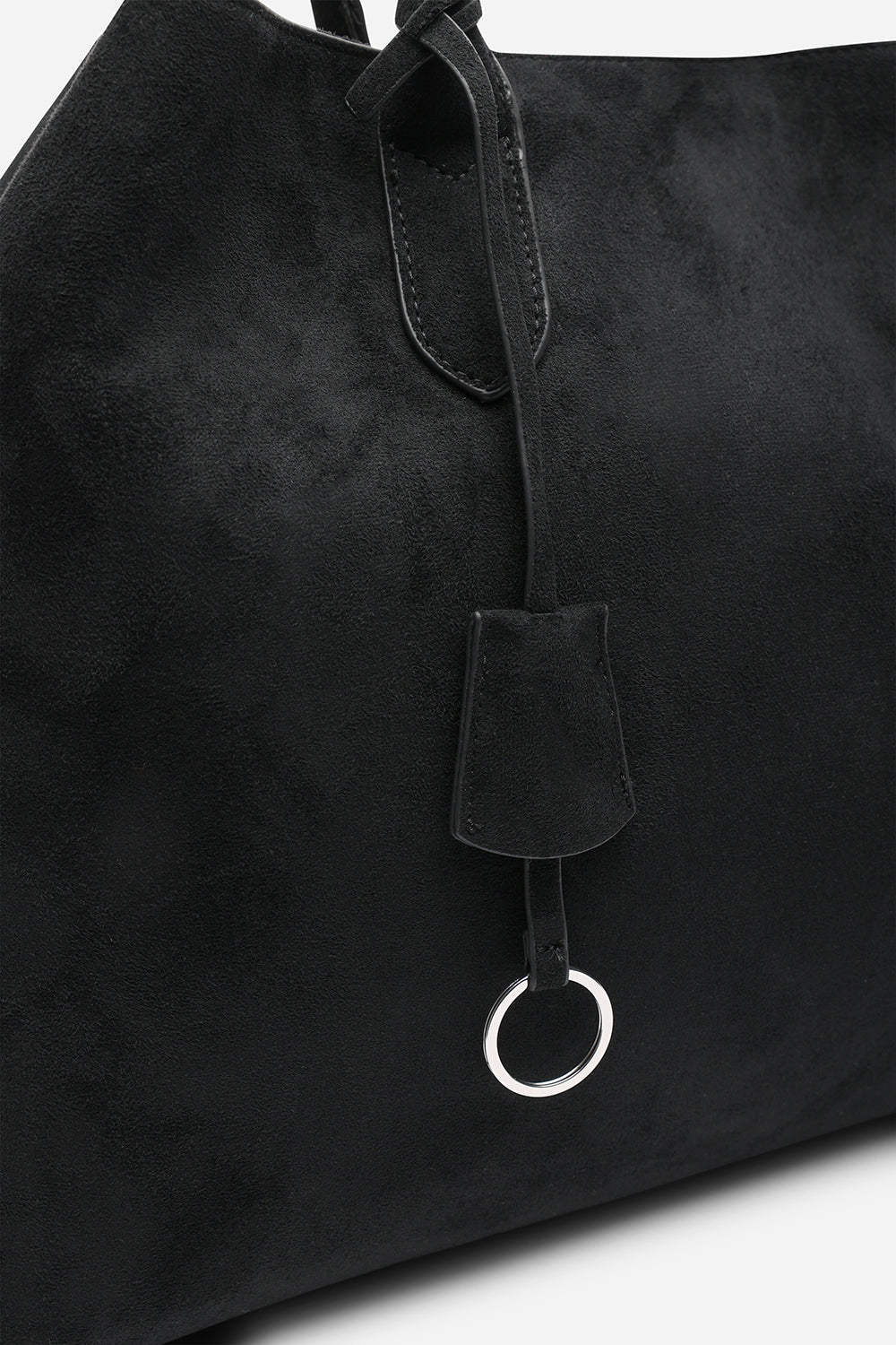 Drift Black Suede Slouchy Shoulder Tote Bag