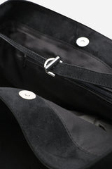 Drift Black Suede Slouchy Shoulder Tote Bag
