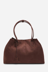 Drift Dark Brown Suede Slouchy Shoulder Tote Bag