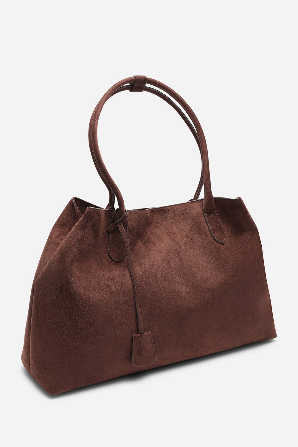 Drift Dark Brown Suede Slouchy Shoulder Tote Bag