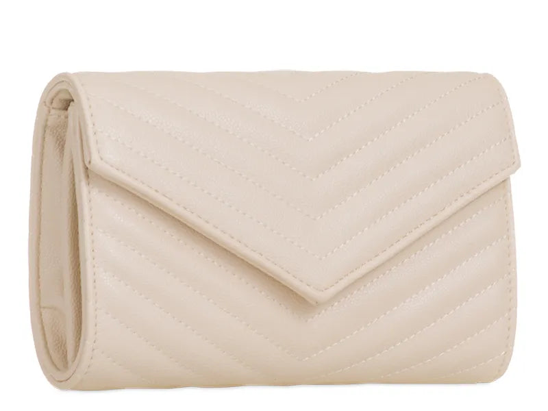 ODESSA EMBROIDERED CLUTCH WITH GLEAMING DETAIL IN STONE