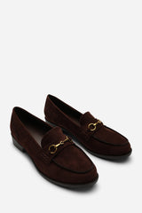 Maelynn Round Toe Single Metal Bar Loafers