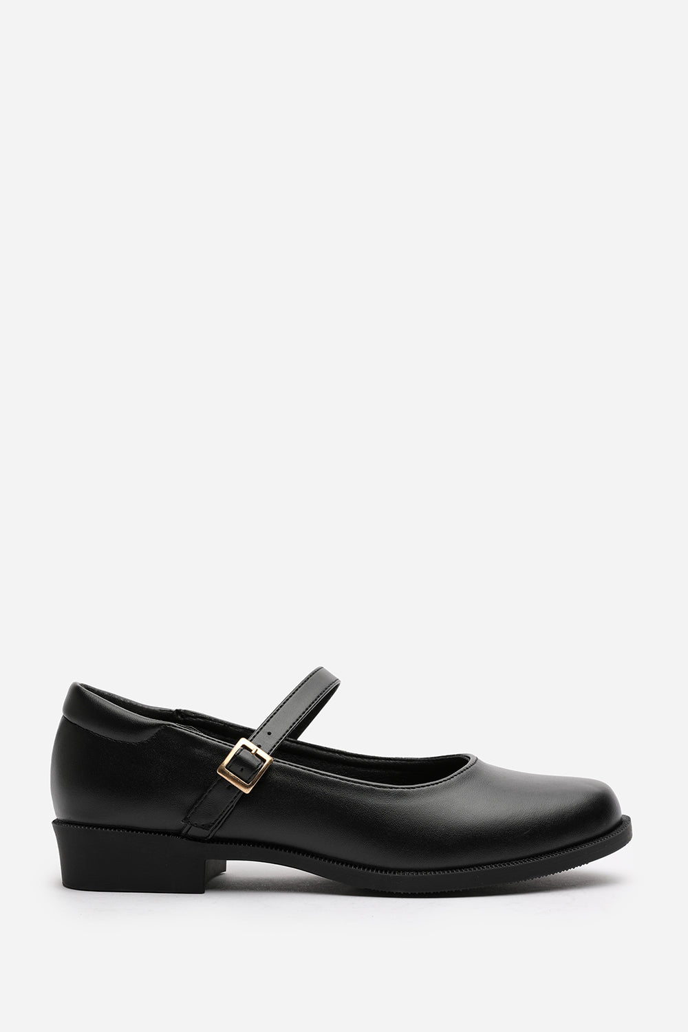 Dorexa Black Low Heel Mary Jane Shoes