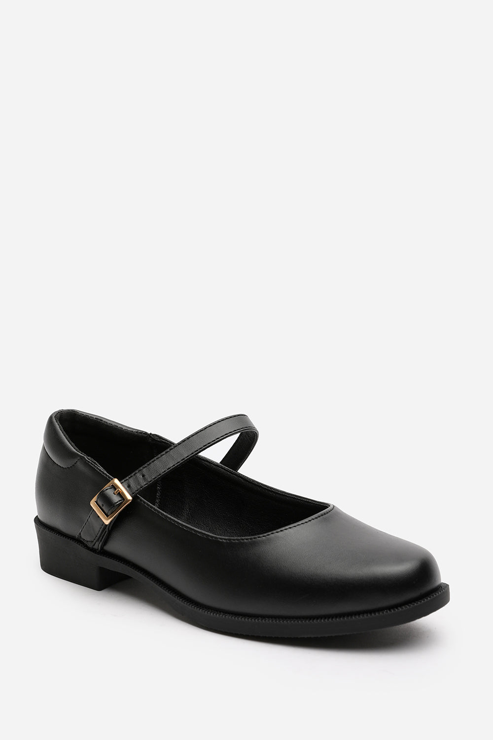 Dorexa Black Low Heel Mary Jane Shoes