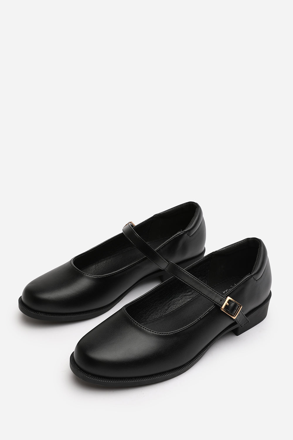 Dorexa Black Low Heel Mary Jane Shoes