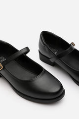 Dorexa Black Low Heel Mary Jane Shoes