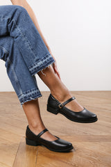 Bailey Classic Mary Jane Pumps in Black Faux Leather