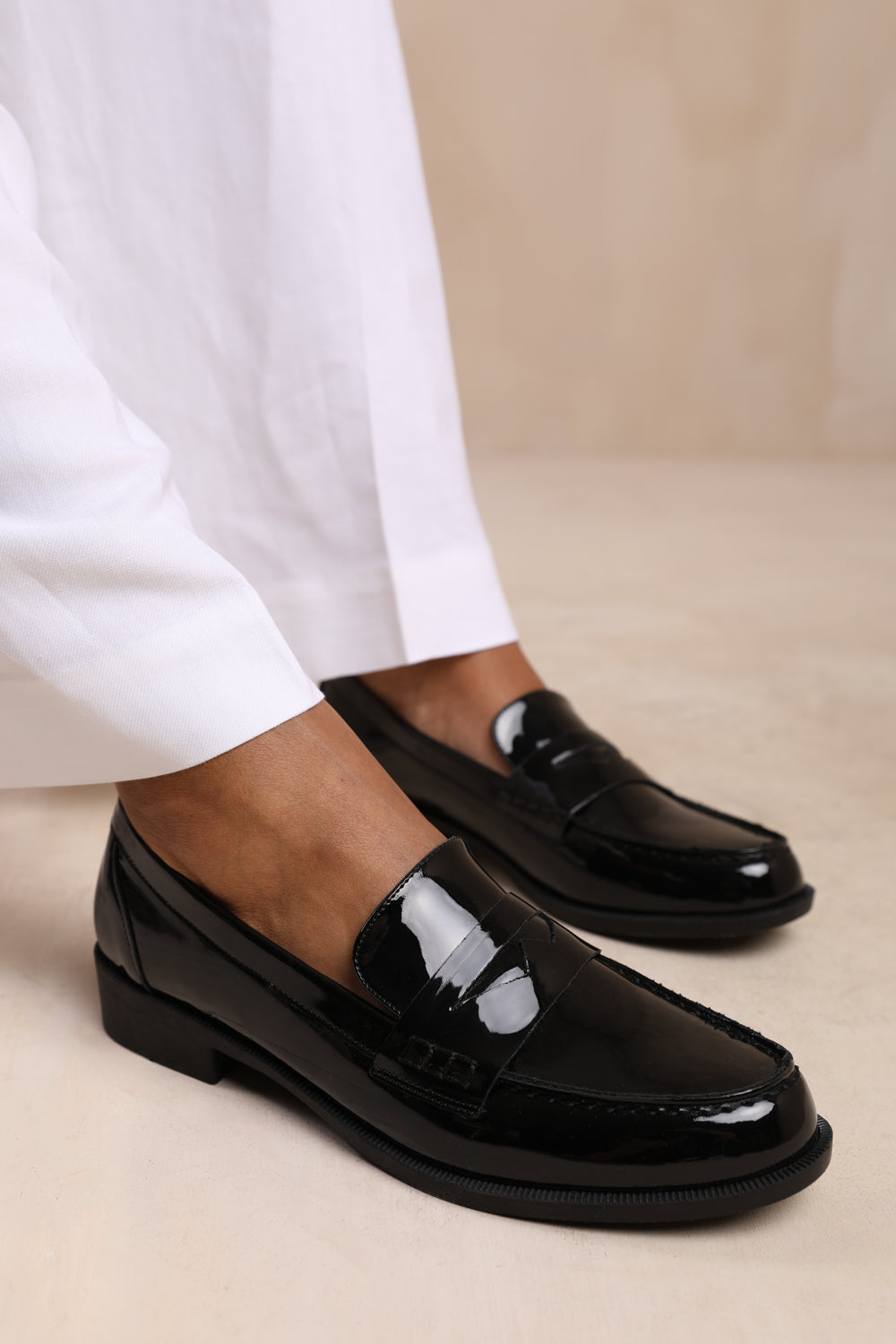 HOUSTON SLIP ON LOAFER IN BLACK PATENT