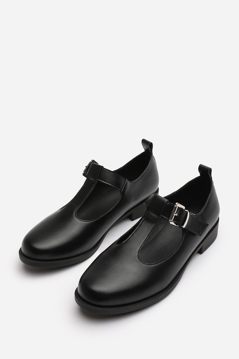 Keely Girl's School T-Bar Buckle Mary Jane Shoes In Black Faux Leather