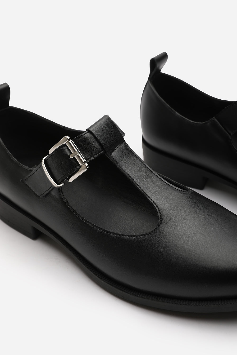 Keely Girl's School T-Bar Buckle Mary Jane Shoes In Black Faux Leather