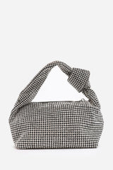 Honey Diamante Knot Handle Evening Bag In Silver