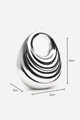 Lagoon Chrome Effect Sculpted Oval Handle Clutch In Silver