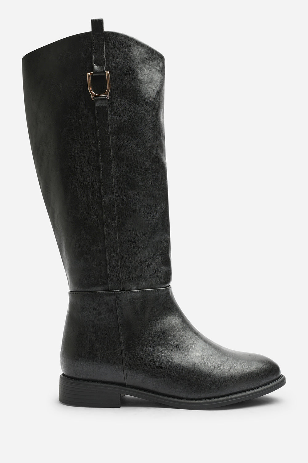 Karella Knee High Riding Boot with Hardware Detail