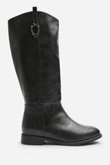 Karella Knee High Riding Boot with Hardware Detail