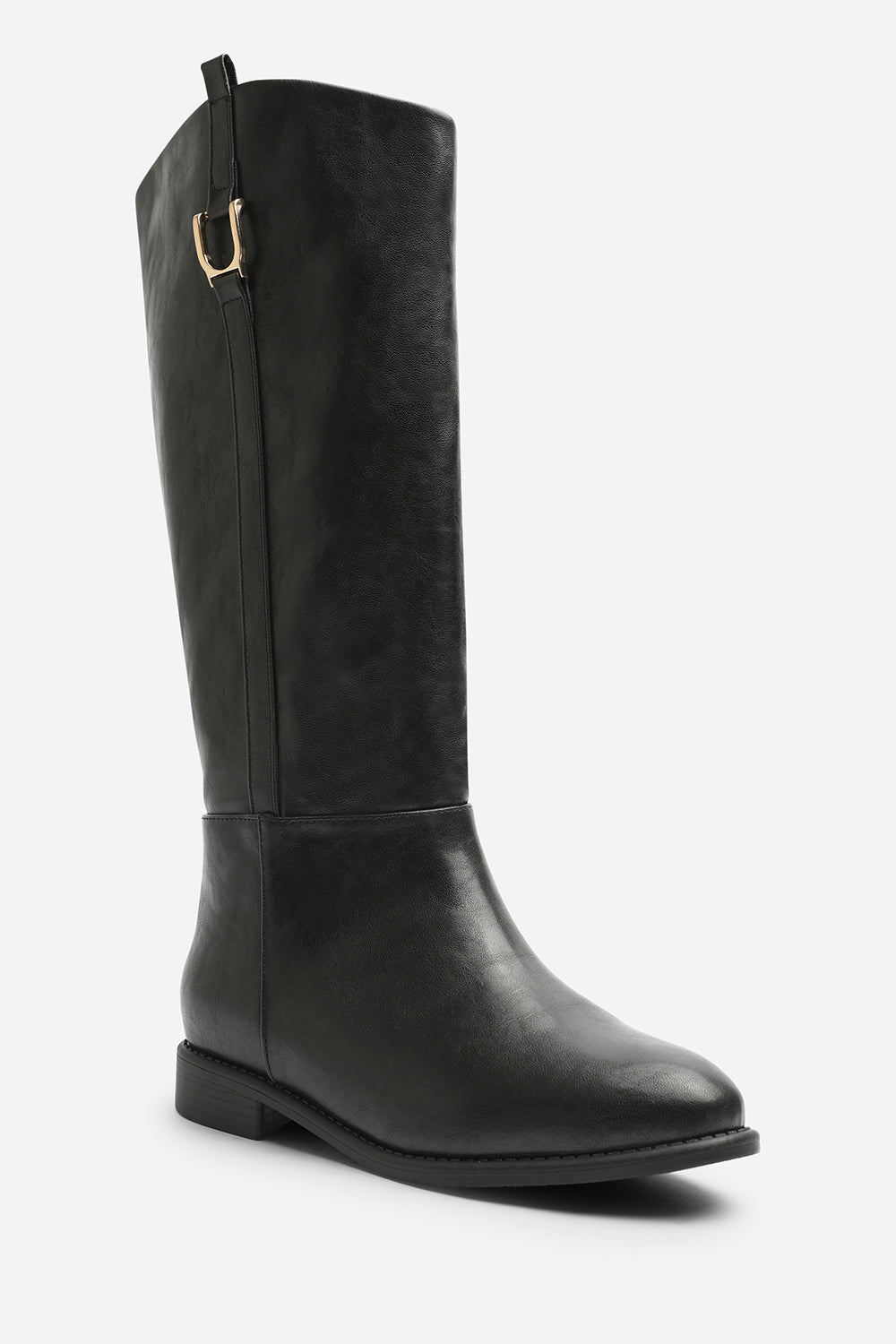 Karella Knee High Riding Boot with Hardware Detail