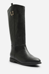 Karella Knee High Riding Boot with Hardware Detail
